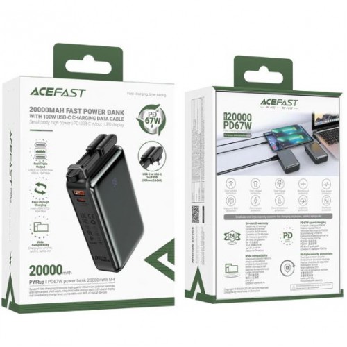 Павербанк AceFast M4 20000mAh PD67W – Power Bank з дисплеєм