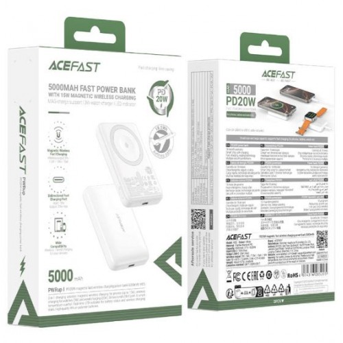 Павербанк AceFast M25 5000mAh PD20W – Power Bank з дисплеєм