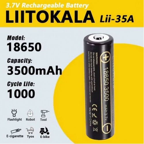 Акумулятор літій-іонний LiitoKala Lii-35A-JT 18650 на 3500мАг