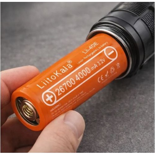 Акумулятор LiFePO4 26700, 4000mАh, 12А, 3.2V, LiitoKala Lii-40E