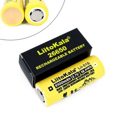 Акумулятор 26650 LiitoKala Lii-51S-PCB 5100mAh з захистом