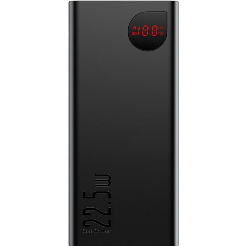 Павербанк Baseus Adaman Metal 20000mAh QC+PD22.5W (Black) – Power Bank з дисплеєм