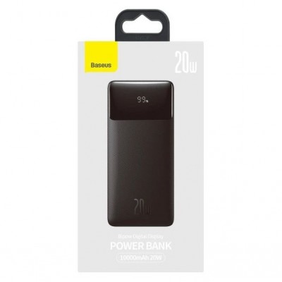 Павербанк Baseus 10000mAh 20W Bipow Digital Display Black з швидкою зарядкою