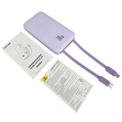 Павербанк Baseus 10000mAh 30W Lilac – Power Bank з дисплеєм