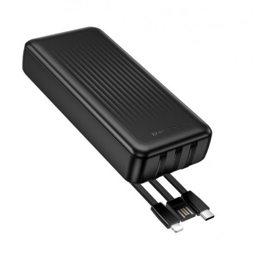 Павербанк Borofone BJ79A 20000mAh Clever Black (with cable Type-C+Lightning+USB)  – Power Bank з дисплеєм