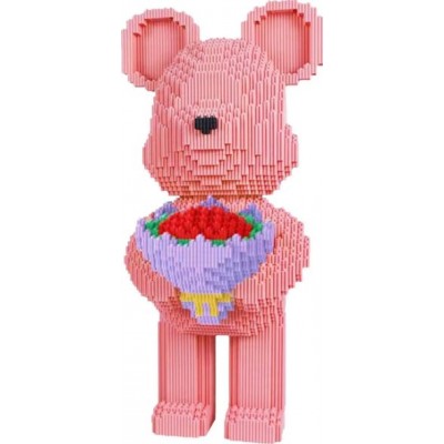 3D конструктор у вигляді ведмедика з букетом квітів на 3720 деталей Magic Blocks 5520 BearBrick Конструктор ведмежа для дітей