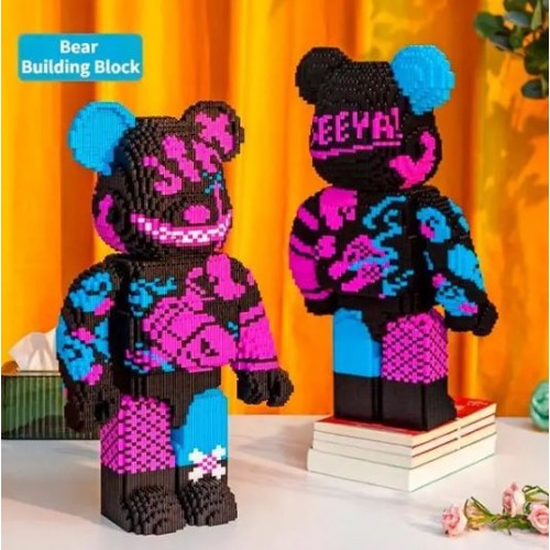 Конструктор 3D Ведмедик Bearbrick 3688 деталей великий блоковий конструктор фігурка ведмідь