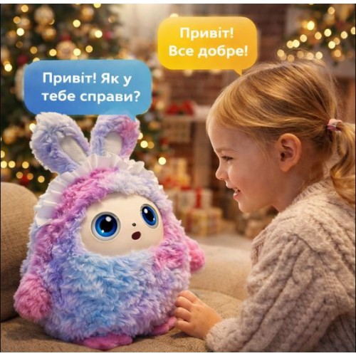 Іграшка зі штучним інтелектом голосове спілкування AI українське озвучення та 50+ мов LED очі WiFi інтерактивна