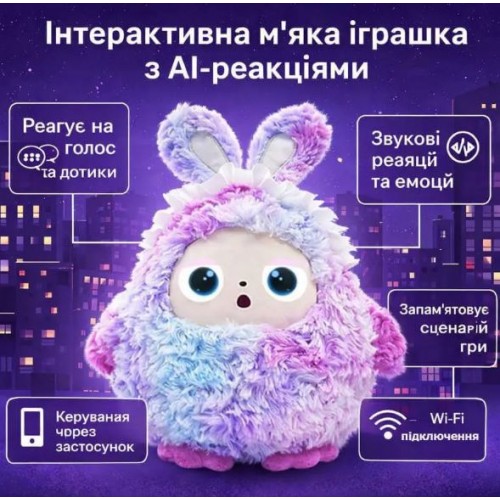 Іграшка зі штучним інтелектом голосове спілкування AI українське озвучення та 50+ мов LED очі WiFi інтерактивна