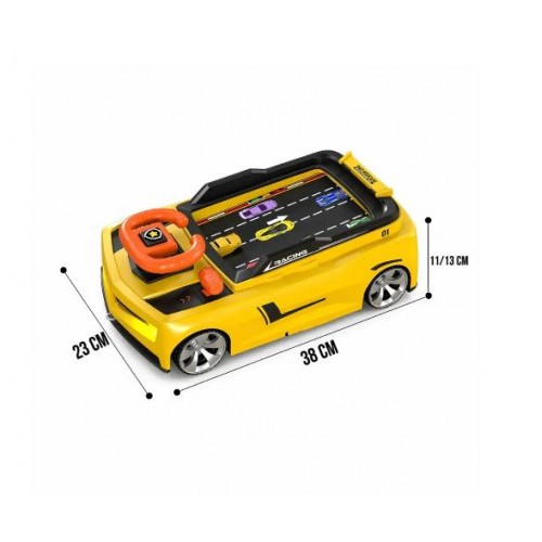 Дитячий автотренажер з кермом, USB + від батарейок, 38х23х13 см, 6606E, Гоночний симулятор Інтерактивна машинка
