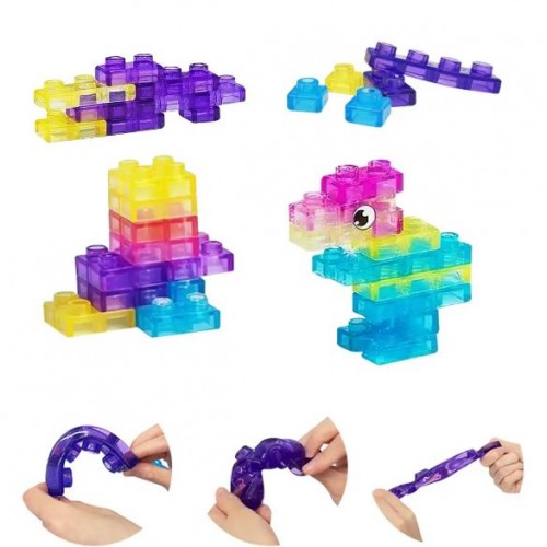 Дитячий силіконовий конструктор G2688 на 88 деталей, Magic Gummy Bloc М'який конструктор Сенсорний конструктор для дітей