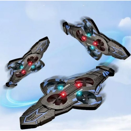 Радіокерований квадрокоптер меч 60м, LED, сенсорний браслет+пульт, USB, H56, Літак на пульті Радіокерований дрон