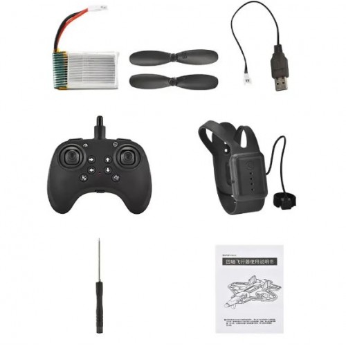 Радіокерований квадрокоптер меч 60м, LED, сенсорний браслет+пульт, USB, H56, Літак на пульті Радіокерований дрон