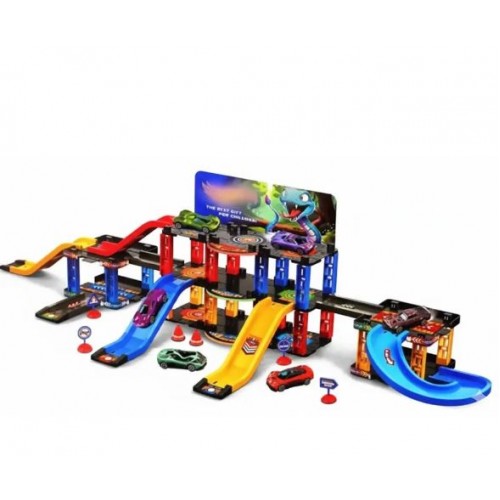 Траса з гірками та паркінгом 65 деталей, Hot Wheels Snake Garage T876-15 Дитяча гоночна траса Траса трек дитячий