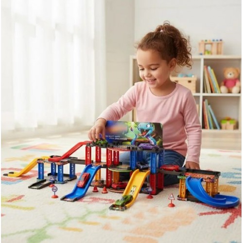 Траса з гірками та паркінгом 65 деталей, Hot Wheels Snake Garage T876-15 Дитяча гоночна траса Траса трек дитячий