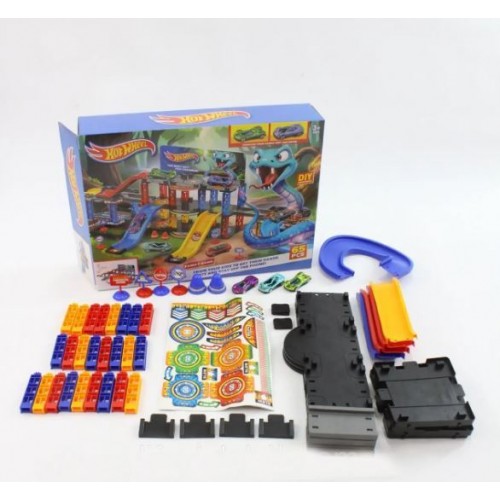 Траса з гірками та паркінгом 65 деталей, Hot Wheels Snake Garage T876-15 Дитяча гоночна траса Траса трек дитячий
