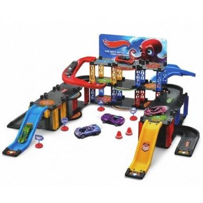 Траса з гірками та паркінгом 74 деталі, Hot Wheels Snake Garage T876-16 Дитяча гоночна траса Траса трек дитячий