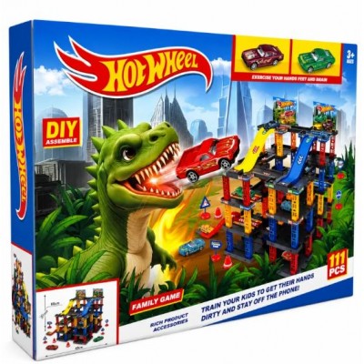 Дитячий ігровий набір гоночна траса з гірками та паркінгом Hot Wheels Snake Garage 111 деталей T876-6
