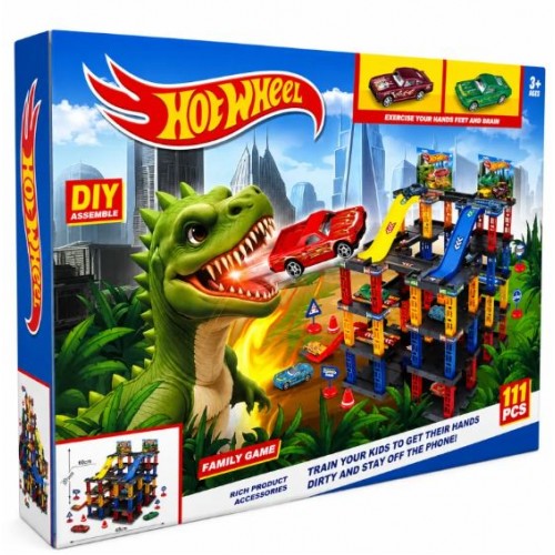 Дитячий ігровий набір гоночна траса з гірками та паркінгом Hot Wheels Snake Garage 111 деталей T876-6