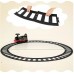 Дитячий акумуляторний поїзд 220 см зі світлом та звуками Retro Train з коліями