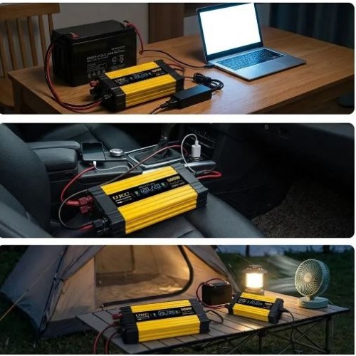 Перетворювач напруги з 12-220V, LCD, 500Вт, 2хUSB, Автомобільний інвертор