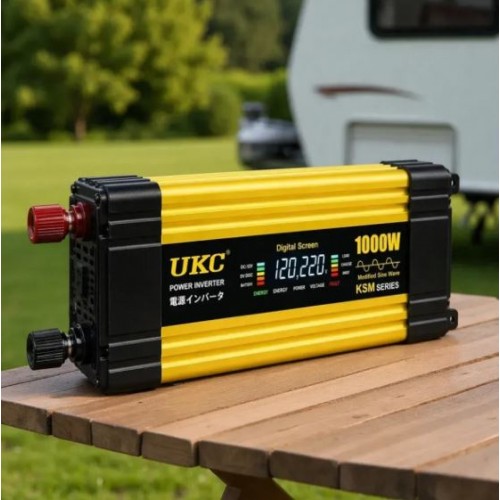 Автомобільний інвертор KSM 1000W 12 V LCD з двома USB-перетворювач 12 В-220 В і дисплеєм