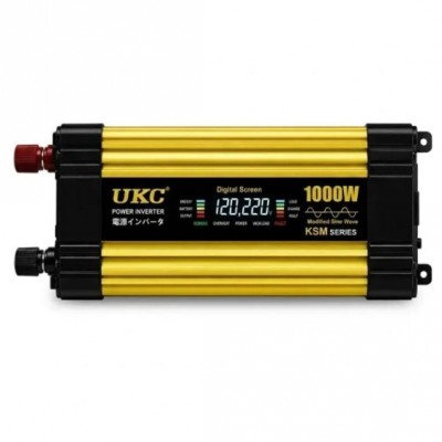 Автомобільний інвертор KSM 1000W 12 V LCD з двома USB-перетворювач 12 В-220 В і дисплеєм