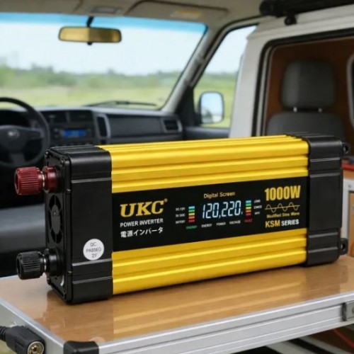 Автомобільний інвертор KSM 1000W 12 V LCD з двома USB-перетворювач 12 В-220 В і дисплеєм