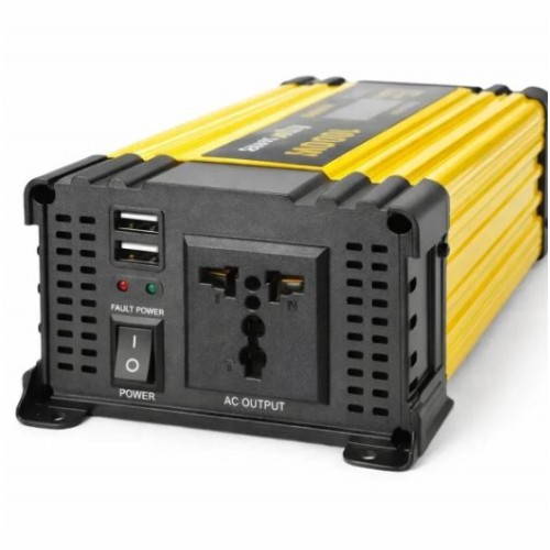 Автомобільний інвертор KSM 1000W 12 V LCD з двома USB-перетворювач 12 В-220 В і дисплеєм