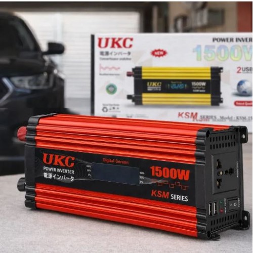 Перетворювач напруги з 12-220V, 1500Вт, 2хUSB, LCD, Автомобільний інвертор