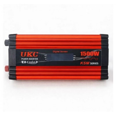 Перетворювач напруги з 12-220V, 1500Вт, 2хUSB, LCD, Автомобільний інвертор