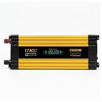 Перетворювач напруги з 12-220V, 2000Вт, 2хUSB, LCD, Автомобільний інвертор
