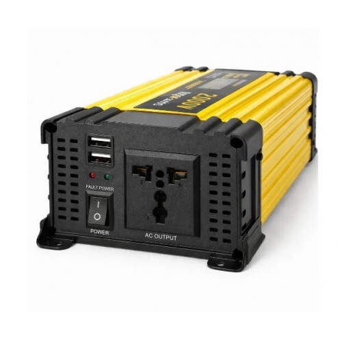 Перетворювач напруги з 12-220V, 2000Вт, 2хUSB, LCD, Автомобільний інвертор
