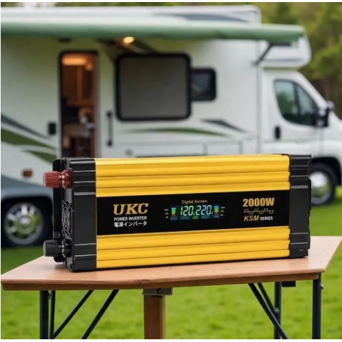 Перетворювач напруги з 12-220V, 2000Вт, 2хUSB, LCD, Автомобільний інвертор