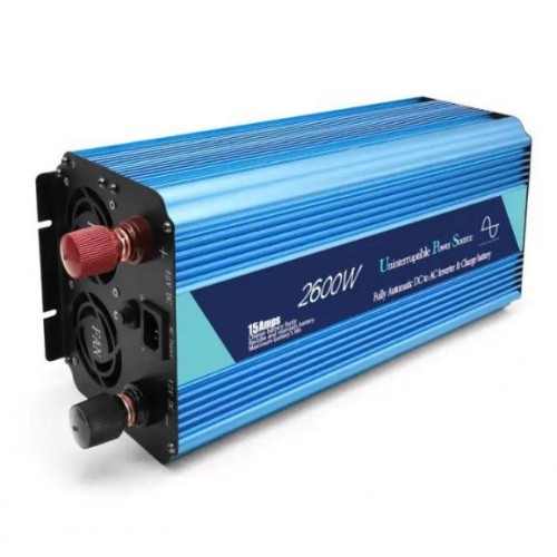 Перетворювач напруги Power Inverter Wimpex WX-2600 інвертор, 2600W 12-220V чиста синусоїда з підзарядкою
