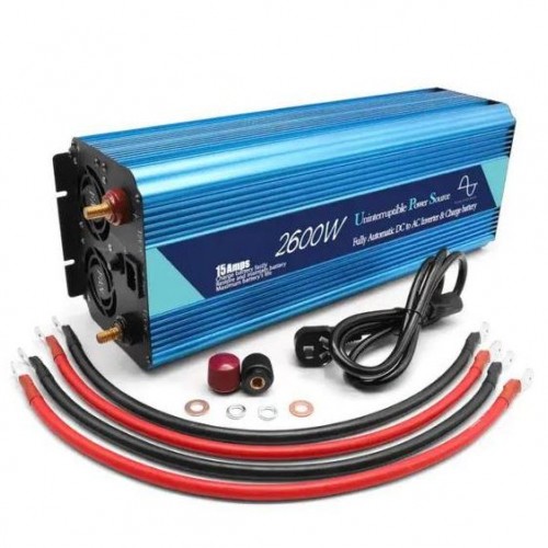 Перетворювач напруги Power Inverter Wimpex WX-2600 інвертор, 2600W 12-220V чиста синусоїда з підзарядкою