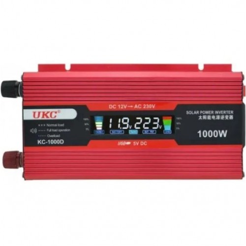 Перетворювач струму AC/DC UKC KC-1000D 1000W 12 V LCD автомобільний інвертор