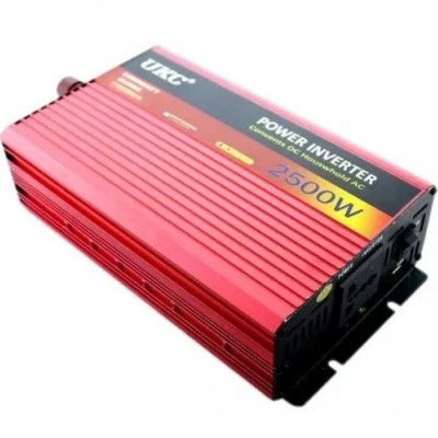 Інвертор автомобільний, перетворювач напруги UKC AC/DC 2500W-AR 12V-220V з USB, охолодженням, захистом від перевантаження