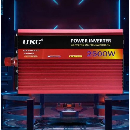 Інвертор автомобільний, перетворювач напруги UKC AC/DC 2500W-AR 12V-220V з USB, охолодженням, захистом від перевантаження