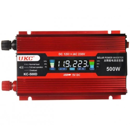 Перетворювач струму AC/DC UKC KC-500D 500 W 12 V LCD автомобільний інвертор