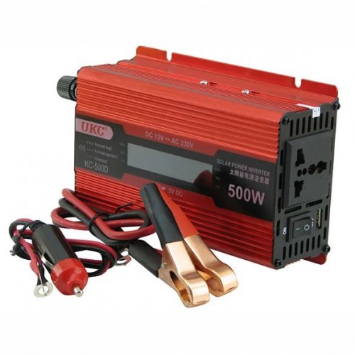 Перетворювач струму AC/DC UKC KC-500D 500 W 12 V LCD автомобільний інвертор