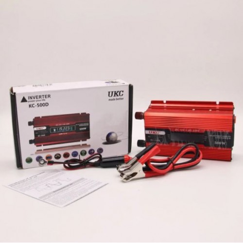 Перетворювач струму AC/DC UKC KC-2000D 2000W 12V LCD автомобільний інвертор