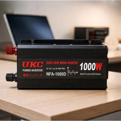 Автомобільний інвертор 1000Вт, 12-220В, 2хUSB Перетворювач напруги чиста синусоїда