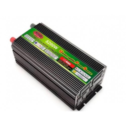 Перетворювач постійного струму Power Inverter Wimpex WX-5200W інвертор 12 В-220 В 5200 Вт модифікована синусоїда 