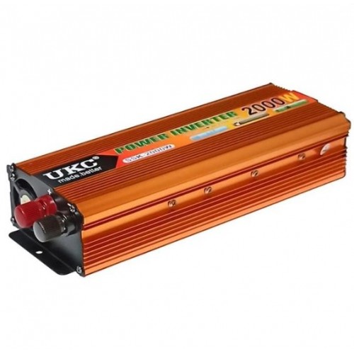 Автомобільний інвертор UKC SSK-2000W перетворювач напруги 12v-220v модифікована синусоїда