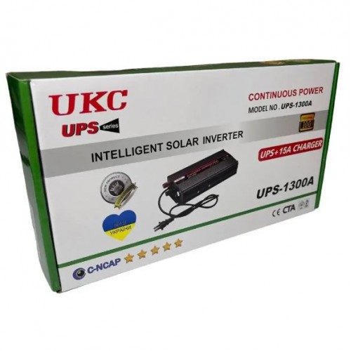 Інвертор постійного струму AC/DC UPS-1300W UPS + CHARGE, Перетворювач напруги Інвертор 12-220 із зарядкою
