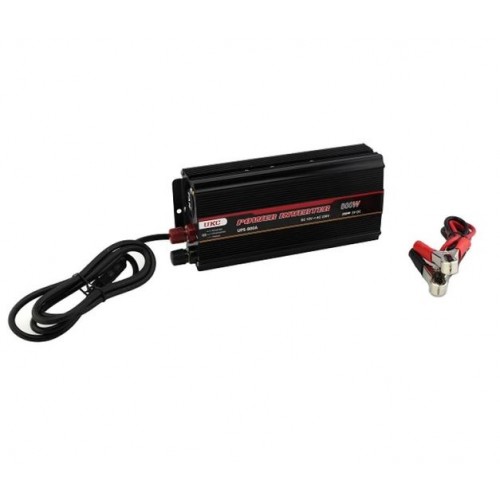 Перетворювач напруги 800W 12V-220V автомобільний інвертор з функцією зарядки акумулятора 10A модифікована синусоїда UKC UPS-800A