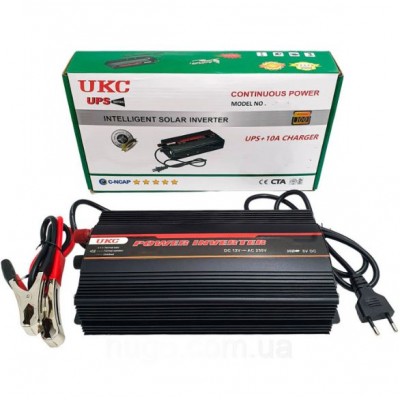 Перетворювач напруги 800W 12V-220V автомобільний інвертор з функцією зарядки акумулятора 10A модифікована синусоїда UKC UPS-800A