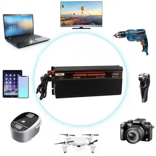 Автомобільний інвертор 1800Вт, AC/DC, UPS + CHARGE, UPS-1800А, Перетворювач напруги