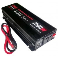 Автомобільний інвертор 2000Вт, 12-220В, 2хUSB Перетворювач напруги чиста синусоїда